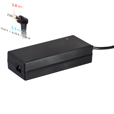 Notebook power supply Akyga AK-ND-56 19V / 6.32A 120W 5.5 x 3.0 mm + pin SAMSUNG 1.2m