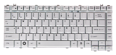 Replacement laptop keyboard TOSHIBA A200 A300 M200 M300 L200 L300 (SILVER, SMALL ENTER)