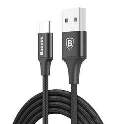 Baseus Rapid Cable Durable Nylon Braided Wire USB Type C with LED Light 2A 2m black (CATSU-C01)