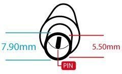 Power cable for notebooks Akyga AK-SC-09 7.9 x 5.5 mm  + pin IBM 1.2m