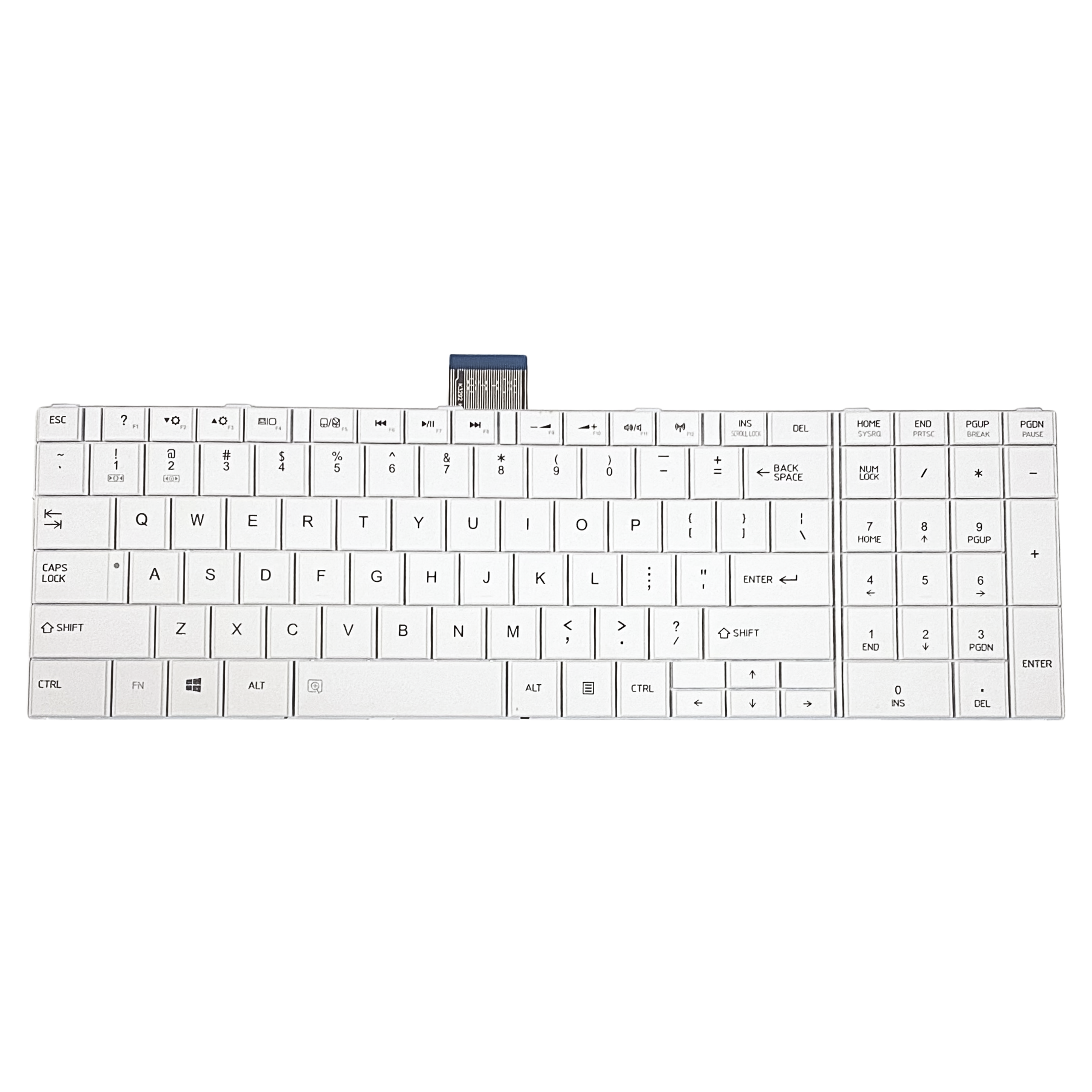 Replacement laptop keyboard TOSHIBA Satellite C850 C855 C870 L850 L855 L870 (NON-CHICLET, WHITE, SMALL ENTER)