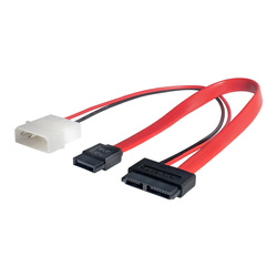 Adapter z kablem Akyga AK-CA-45 Slimline SATA (f) / data SATA (f) / Molex (m) 2x 35cm