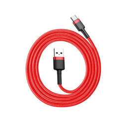 Baseus Cafule Cable wytrzymały nylonowy kabel przewód USB / USB-C QC3.0 3A 1M czerwony (CATKLF-B09)