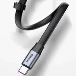 Baseus Simple płaski kabel przewód USB / USB Typ C SuperCharge 5A 40W Quick Charge 3.0 QC 3.0 23cm szary (CATMBJ-BG1)