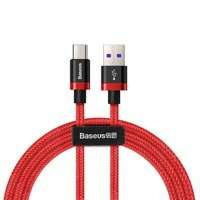 Baseus Purple Gold Red kabel przewód w nylonowym oplocie USB / USB-C SuperCharge 40W Quick Charge 3.0 QC 3.0 1M czerwony (CATZH-A09)