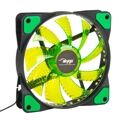 System fan Akyga AW-12E-BG 120mm 33 LED green Molex