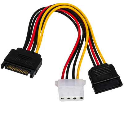 Adapter with cable Akyga AK-CA-32 SATA (m) / Molex (f) / SATA (f) 2x 15cm