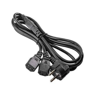 Kabel zasilający "Y" Akyga AK-PC-04A rozdzielacz CCA CEE 7/7 / 2x IEC C13 1.8 m