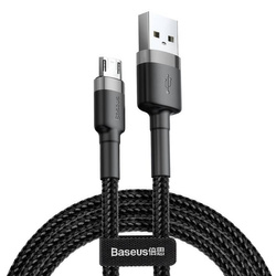 Baseus Cafule Cable Durable Nylon Braided Wire USB / micro USB 2A 3M black-gray (CAMKLF-HG1)