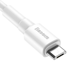 Baseus wytrzymały przewód kabel USB / micro USB 2.4A 1m biały (CAMSW-02)