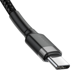 Baseus Cafule Cable Durable Nylon Braided Wire USB-C PD / USB-C PD PD2.0 60W 20V 3A QC3.0 1M black-grey (CATKLF-GG1)