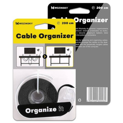 Wozinsky straps cable organizer 2 m Hook and Loop black (WVO2MBK)