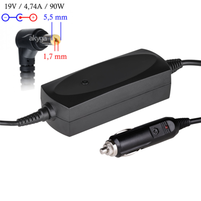 Car notebook power supply Akyga AK-ND-43 19V / 4.74A 90W 5.5 x 1.7mm ACER 1.2m