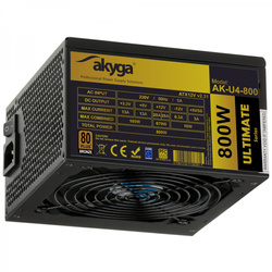 ATX Power Supply 800W Akyga AK-U4-800 P4+4 PCI-E 6 pin 6+2 pin 6x SATA APFC 80+ bronze FAN 12cm