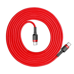 Baseus Cafule Cable wytrzymały nylonowy kabel przewód USB-C PD / USB-C PD PD2.0 60W 20V 3A QC3.0 2M czerwony (CATKLF-H09)