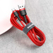 Baseus Cafule Cable Durable Nylon Braided Wire USB / USB-C QC3.0 2A 2M red (CATKLF-C09)