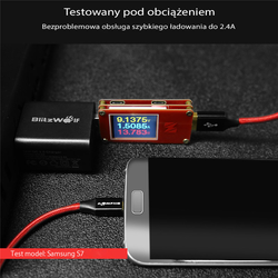 BLITZWOLF Kabel Micro USB 2.4A BW-MC7 - CZERWONY POZŁACANY 0.9m