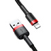 Baseus Cafule Cable wytrzymały nylonowy kabel przewód USB / Lightning QC3.0 2.4A 1M czarno-czerwony (CALKLF-B19)