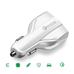 Wozinsky ładowarka samochodowa szybkie ładowanie Quick Charge 3.0 QC3.0 2xUSB / USB Typ C czarny (WCC-01)