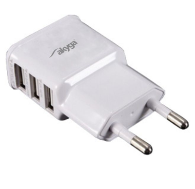 Ładowarka sieciowa Akyga AK-CH-05 15W 3x USB-A 5V / 3.1A biała