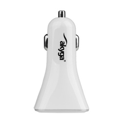 Car charger 12/24V Akyga AK-CH-08 18W 2x USB-A Quick Charge 3.0 5-12V / 1.5-3A white