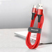 Baseus Halo Data Cable Durable Nylon Braided Wire USB / USB-C with LED Light 3A 0,5M red (CATGH-A09)