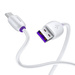 Baseus Purple Ring kabel przewód USB Typ C 40W QC3.0 10V/5A 1m biały (CATZS-02)