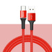 Baseus Halo Data Cable wytrzymały nylonowy kabel przewód USB / USB-C z diodą LED 3A 0,5M czerwony (CATGH-A09)