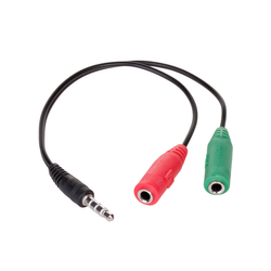 Adapter z kablem Akyga AK-AV-08 mini Jack (m) / 2x mini Jack (f) 15cm