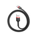 Baseus Cafule Cable Durable Nylon Braided Wire USB / USB-C QC3.0 3A 0,5M black-red (CATKLF-A91)