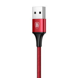 Baseus Rapid kabel przewód USB 2w1 Lightning / micro USB w nylonowym oplocie 3A 1.2m czerwony (CAML-SU09)