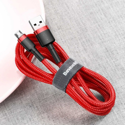 Baseus Cafule Cable Durable Nylon Braided Wire USB / micro USB QC3.0 2.4A 1M red (CAMKLF-B09)