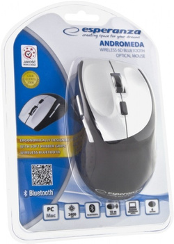 ESPERANZA ANDROMEDA Mysz Bluetooth 6D Srebrna EM123S