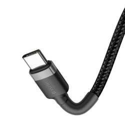 Baseus Cafule Cable wytrzymały nylonowy kabel przewód USB-C PD / USB-C PD PD2.0 60W 20V 3A QC3.0 2M czarno-szary (CATKLF-HG1)