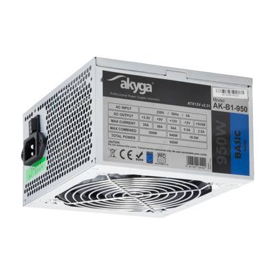 ATX power supply 950W Akyga AK-B1-950 P4+4 PCI-E 6 pin i 6+2 pin 5x SATA 2x Molex APFC FAN 12cm