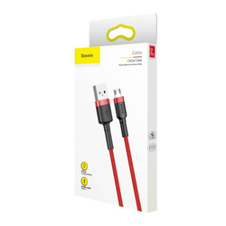 Baseus Cafule Cable Durable Nylon Braided Wire USB / micro USB QC3.0 2.4A 1M red (CAMKLF-B09)