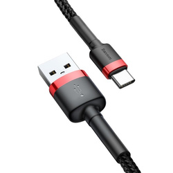 Baseus Cafule Cable Durable Nylon Braided Wire USB / USB-C QC3.0 3A 0,5M black-red (CATKLF-A91)