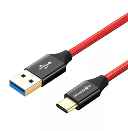 BLITZWOLF Kabel USB-C 3A BW-TC9 - CZERWONY POZŁACANY 0.9m