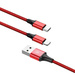 Baseus Rapid kabel przewód USB 2w1 Lightning / micro USB w nylonowym oplocie 3A 1.2m czerwony (CAML-SU09)