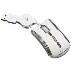 ESPERANZA CELANEO 3D WIRED OPTICAL MOUSE USB WITH RETRACTABLE CABLE WHITE