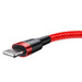 Baseus Cafule Cable wytrzymały nylonowy kabel przewód USB / Lightning QC3.0 1.5A 2M czerwony (CALKLF-C09)