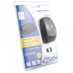 ESPERANZA CHARGER 2.4GHz WIRELESS 4D OPTICAL MOUSE WITH USB MINI DONGLE AND WITH CHARGING CABLE BLACK