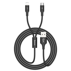 Baseus Rapid 2in1 USB cable Lightning / micro USB Cable with Nylon Braid 3A 1.2m black (CAML-SU01)