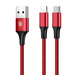 Baseus Rapid kabel przewód USB 2w1 Lightning / micro USB w nylonowym oplocie 3A 1.2m czerwony (CAML-SU09)