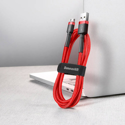 Baseus Cafule Cable Durable Nylon Braided Wire USB / micro USB QC3.0 2.4A 1M red (CAMKLF-B09)