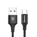 Baseus Rapid kabel przewód USB / USB Typ C w nylonowym oplocie z diodą LED 2A 1m czarny (CATSU-B01)