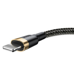 Baseus Cafule Cable Durable Nylon Braided Wire USB / Lightning QC3.0 1.5A 2M black-gold (CALKLF-CV1)