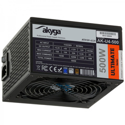 ATX Power Supply 500W Akyga AK-U4-500 P4+4 PCI-E 6 pin 6+2 pin 6x SATA APFC 80+ bronze FAN 12cm