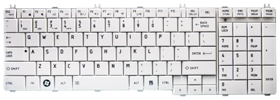 Replacement laptop keyboard TOSHIBA Satellite C650 C660 L650 L670 L770 (WHITE, SMALL ENTER)