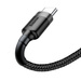 Baseus Cafule Cable wytrzymały nylonowy kabel przewód USB / USB-C QC3.0 2A 3M czarno-szary (CATKLF-UG1)